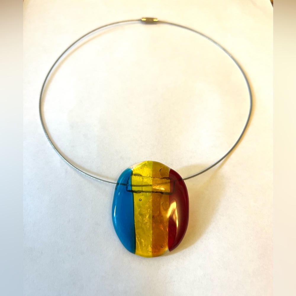 Glass rainbow necklace